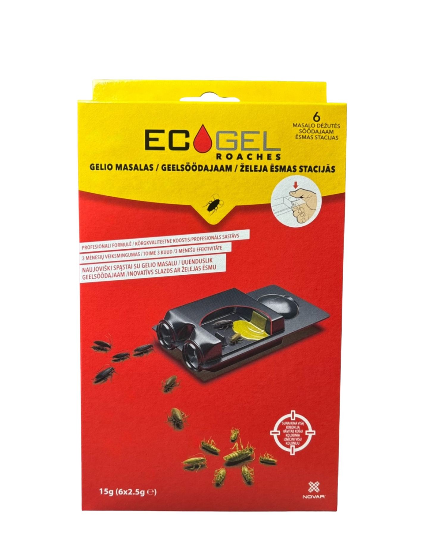 ECOGEL ® средство против тараканов, приманочные станции, 6 шт.